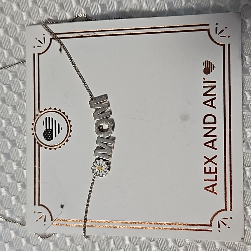 ALEX & ANI " MOM" STERLING SILVER NECKLACE